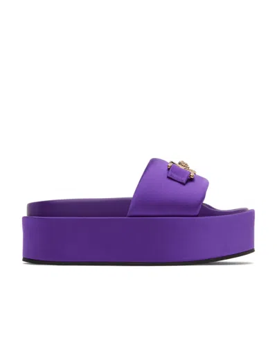 Versace Medusa Head Slides In Purple