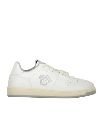 Versace Medusa Head Sneakers In White