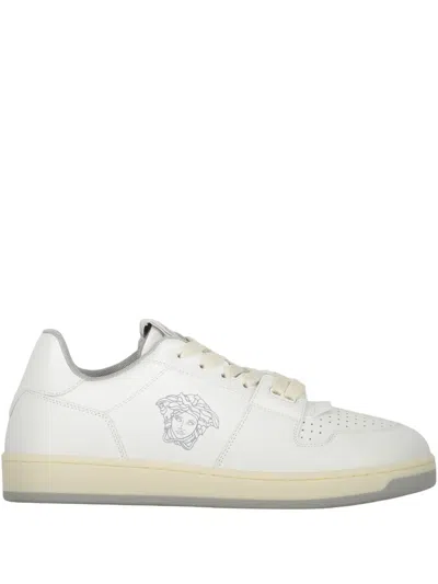 Versace Medusa Head Sneakers In White