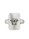 Versace Medusa-head Square Ring In Metallic