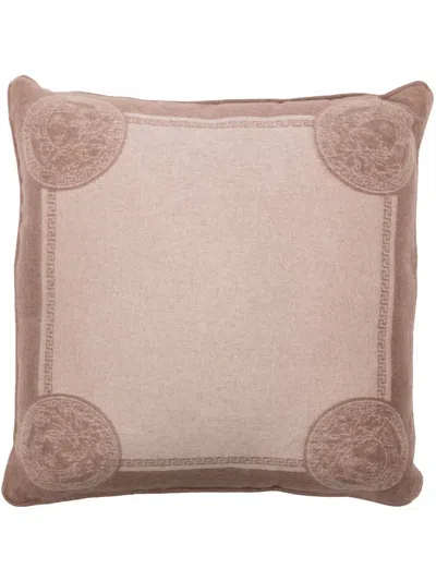 Versace Medusa-head Square-shaped Cushion In Brown