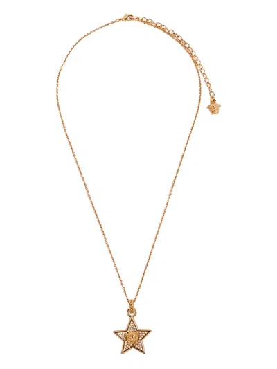 Versace Medusa-head Star Necklace In Gold