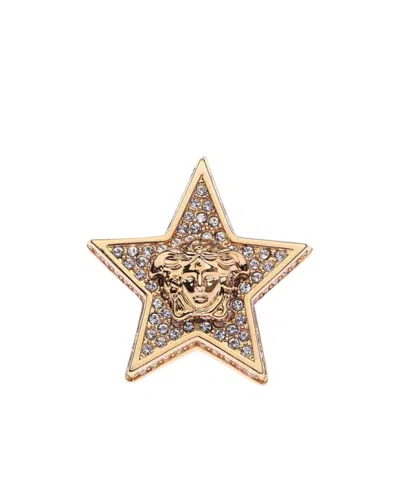 Versace Medusa-head Star-shaped Ring In Yellow