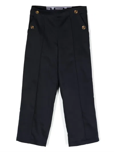 Versace Kids' Medusa Head Straight-leg Trousers In Blue