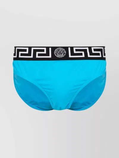 Versace Medusa Head Stretch Swimwear In Blue