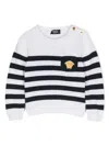 Versace Medusa-head Striped Jumper In White