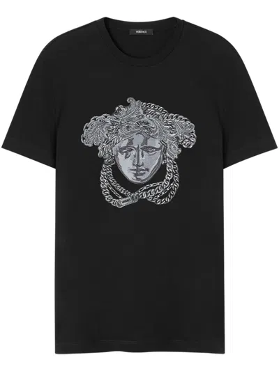 Versace Medusa Head T-shirt In Black