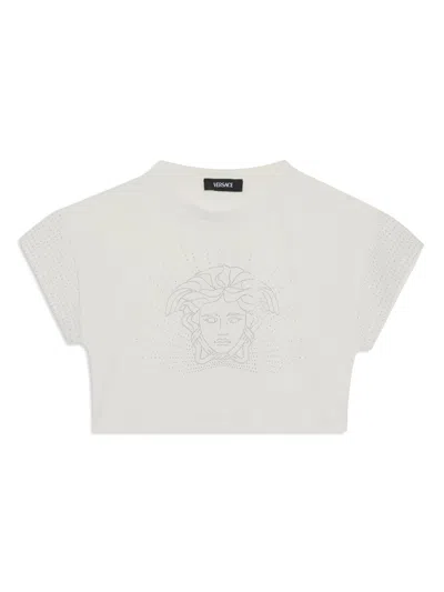 Versace Kids' Medusa Head T-shirt In White