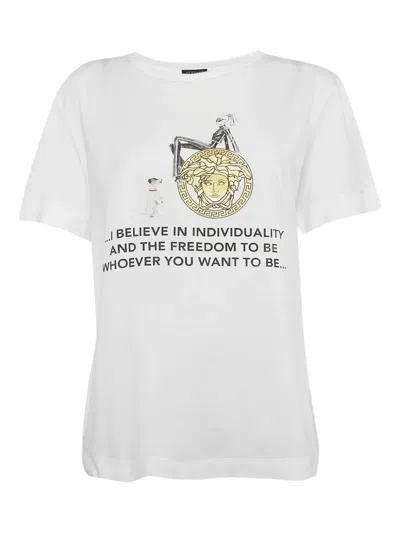 Pre-owned Versace Medusa Head T-shirt In White