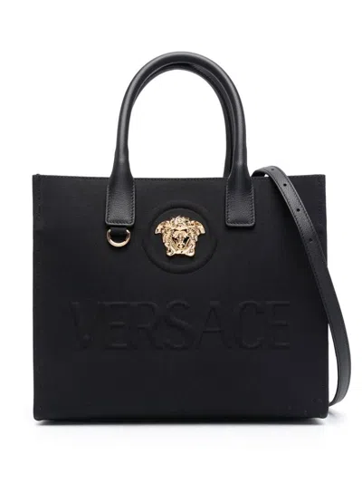 Versace Medusa Head Tote Bag In Black