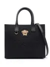 Versace Small Medusa Canvas Tote Bag In Black
