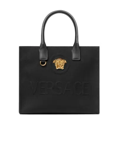 Versace Medusa Head Tote Bag In Black