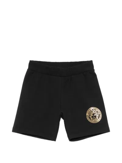 Versace Babies' Medusa Head Track Shorts In Black