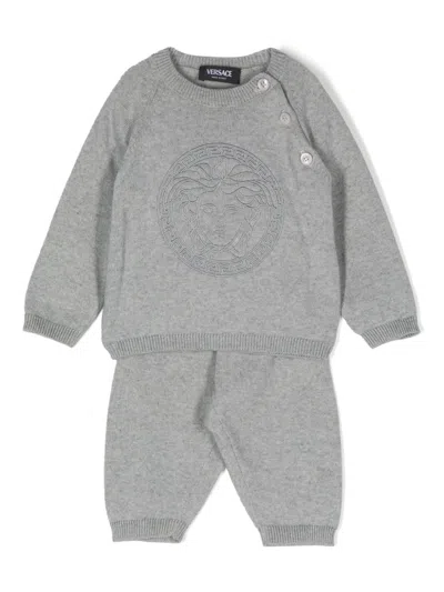 Versace Babies' Medusa Head Tracksuit In 灰色