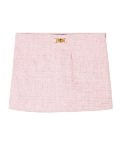 Versace Medusa Head Tweed Shorts In Pink