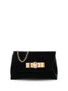 Versace Medusa Head Velvet Shoulder Bag In Black