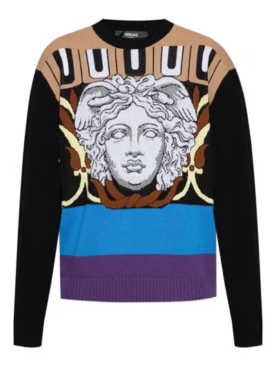 VERSACE MEDUSA HEAD WOOL SWEATER