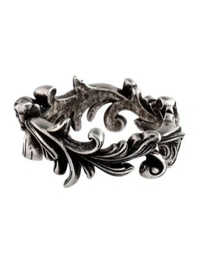 Pre-owned Versace Medusa Head-motif Band Ring In Multi