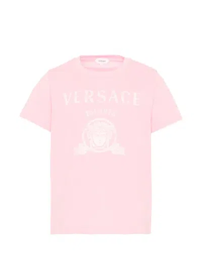 Versace Kids' Medusa Head-print T-shirt In Pink