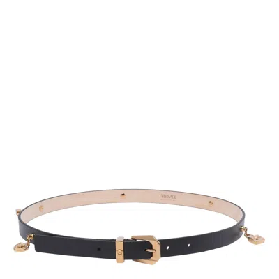 Versace Medusa Heritage Charms Belt In Black