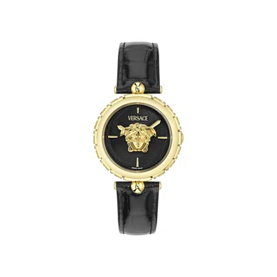 Pre-owned Versace Medusa Heritage Leather Watch 'gold' | Women's Size Onesize