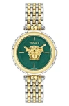 Versace Medusa Heritage Two-tone Bracelet Watch, 38mm In Two Tone
