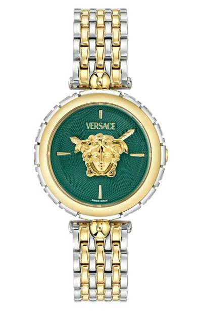 Versace Medusa Heritage Two-tone Bracelet Watch, 38mm In Two Tone