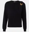 Versace Wool Sweater With Buckle Detail And Long Sleeves In Black