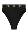 Versace Stretch Cotton Briefs With Logoed Elastic Band In Black
