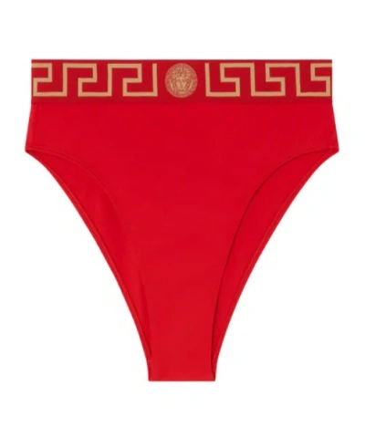 VERSACE VERSACE GRECA BORDER HIGH-WAIST BIKINI BRIEFS