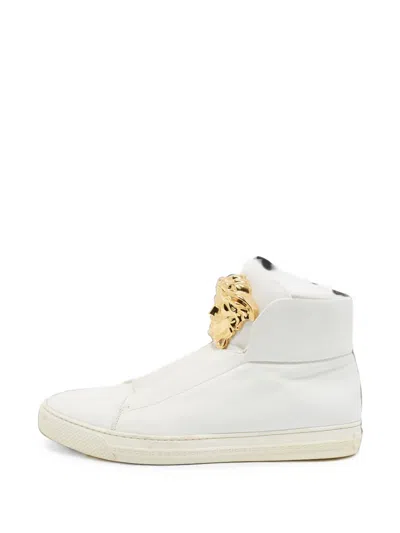 Pre-owned Versace Medusa High-top Sneakers In White