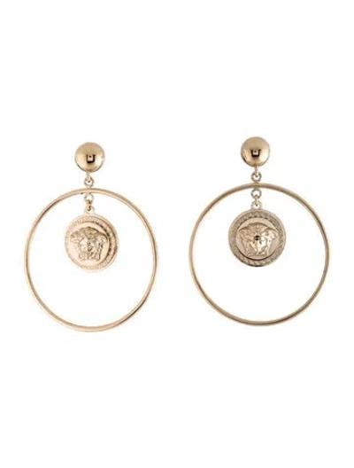Pre-owned Versace Medusa Hoop Earrings In Multicolor