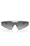 Versace Ve 2265 100011 44mm Womens Shield Sunglasses In Silver