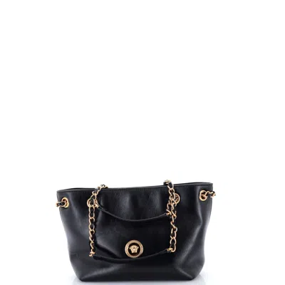Versace Medusa Icon Chain Tote Leather Mini In Black