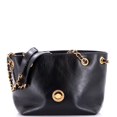 Versace Medusa Icon Chain Tote Leather Mini In Black
