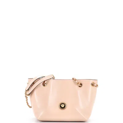 Versace Medusa Icon Chain Tote Leather Small In Pink