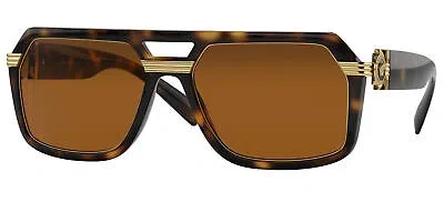Pre-owned Versace Medusa Icon Ve 4399 Havana/brown 58/18/145 Men Sunglasses