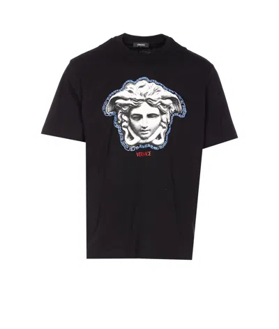 Versace Medusa In Relief Graphic T-shirt In Black