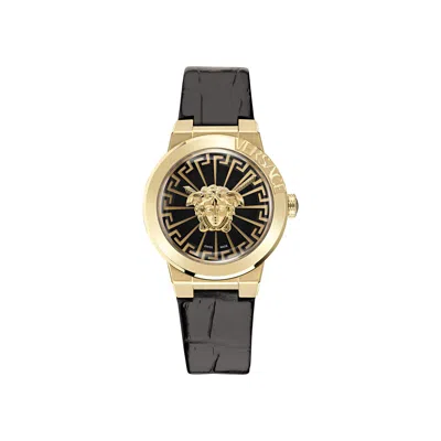 Pre-owned Versace Medusa Infinite Leather Watch 'gold' | Women's Size Onesize