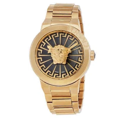 Pre-owned Versace Medusa Infinite Quartz Black Dial Ladies Watch Ve3f00522