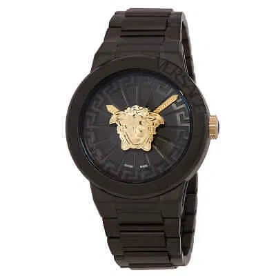 Pre-owned Versace Medusa Infinite Quartz Black Dial Ladies Watch Ve3f00622