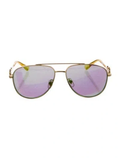 Pre-owned Versace Medusa Insignia Aviator Sunglasses