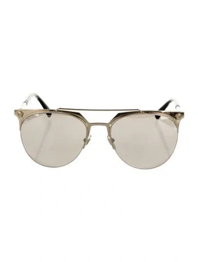 Pre-owned Versace Medusa Insignia Aviator Sunglasses