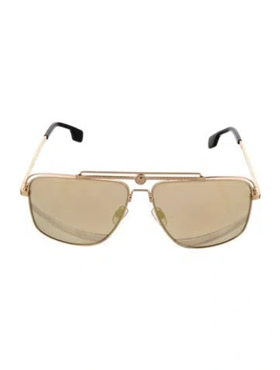 Pre-owned Versace Medusa Insignia Aviator Sunglasses