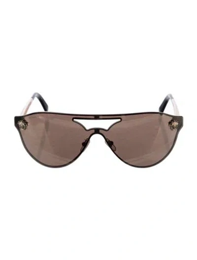 Pre-owned Versace Medusa Insignia Aviator Sunglasses In Black/gold