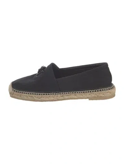 Pre-owned Versace Medusa Insignia Canvas Espadrilles In Black