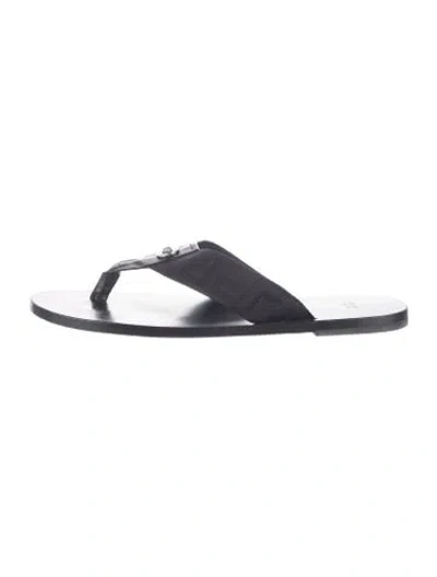 Pre-owned Versace Medusa Insignia Canvas Sandals In Silver