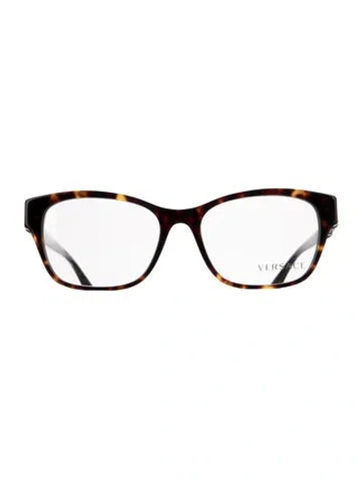 Pre-owned Versace Medusa Insignia Cat-eye Eyeglasses In Neutral