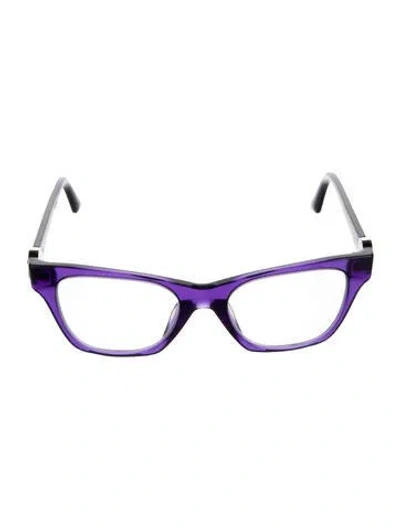 Pre-owned Versace Medusa Insignia Cat-eye Eyeglasses In Purple