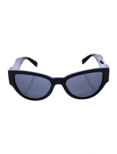 Pre-owned Versace Medusa Insignia Cat-eye Sunglasses In Black